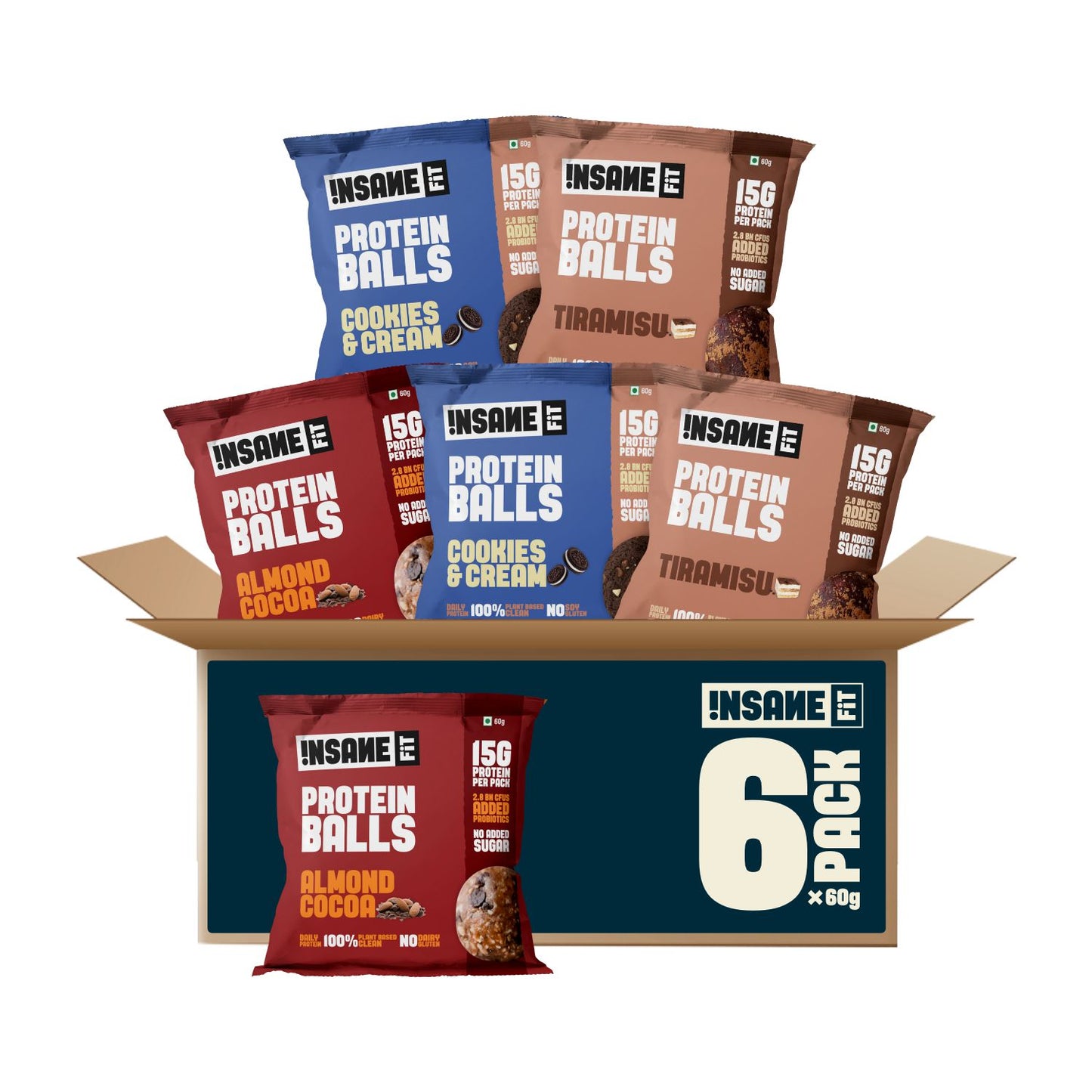 PROTEIN BALLS - Almond Cocoa + Cookies & Cream + Tiramisu