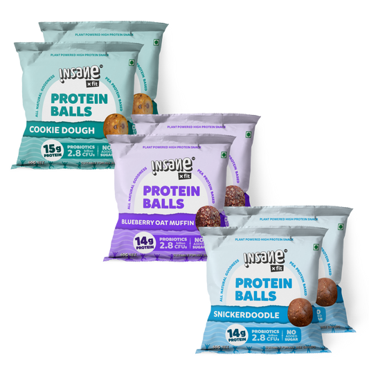 PROTEIN BALLS Pack of 6 - (Cookie Dough + Blueberry Oat Muffin + Snickerdoodle)